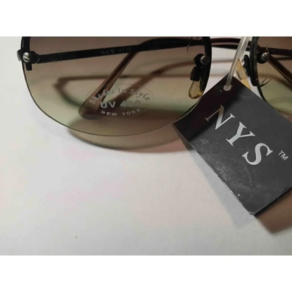 NYS SunGlasses UV 400 Black/Amber Colored Lens Scratch Resistant
